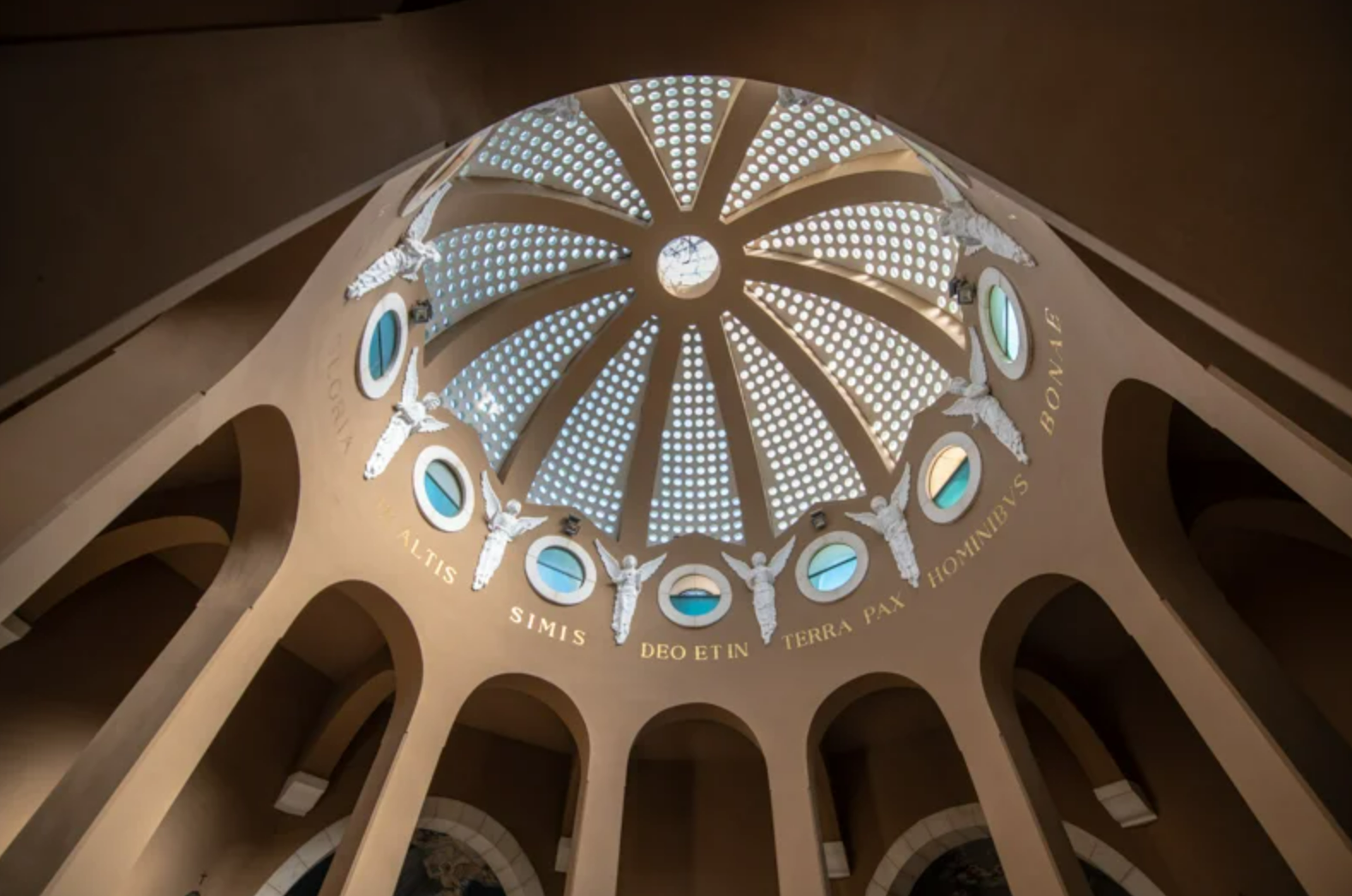 Interior of the dome of the Chapel of the Shepherds’ Field. Photo: Custody of the Holy Land