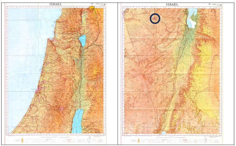 The Negev Desert (map on the right) occupies more than half of the surface area of modern Israel. The modern city of Beersheva was built a short distance from the biblical Beersheba. 