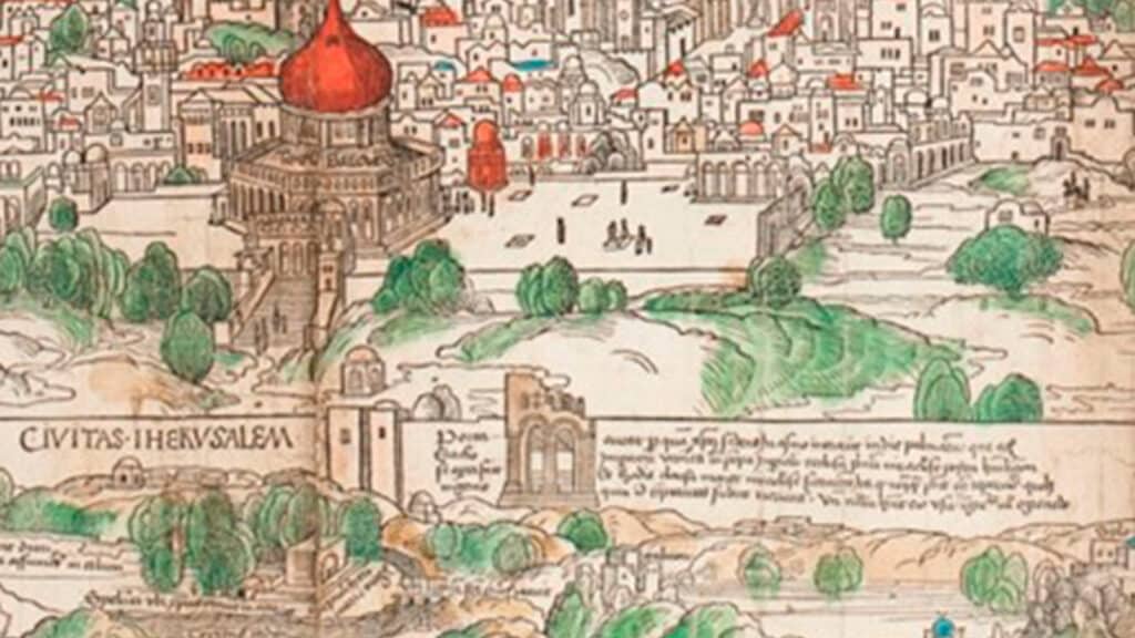 Ancient map Jerusalem
