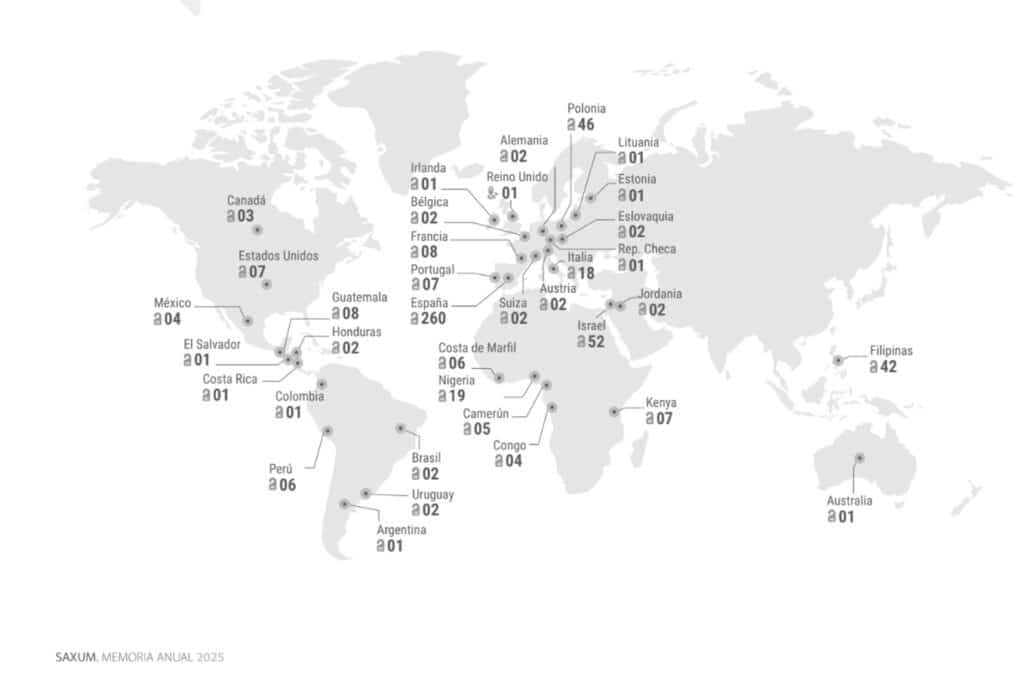 Mapa visitantes Saxum 2025