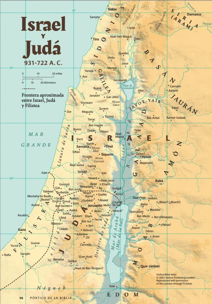 Mapa de Israel y Judá - Pórtico de la Biblia